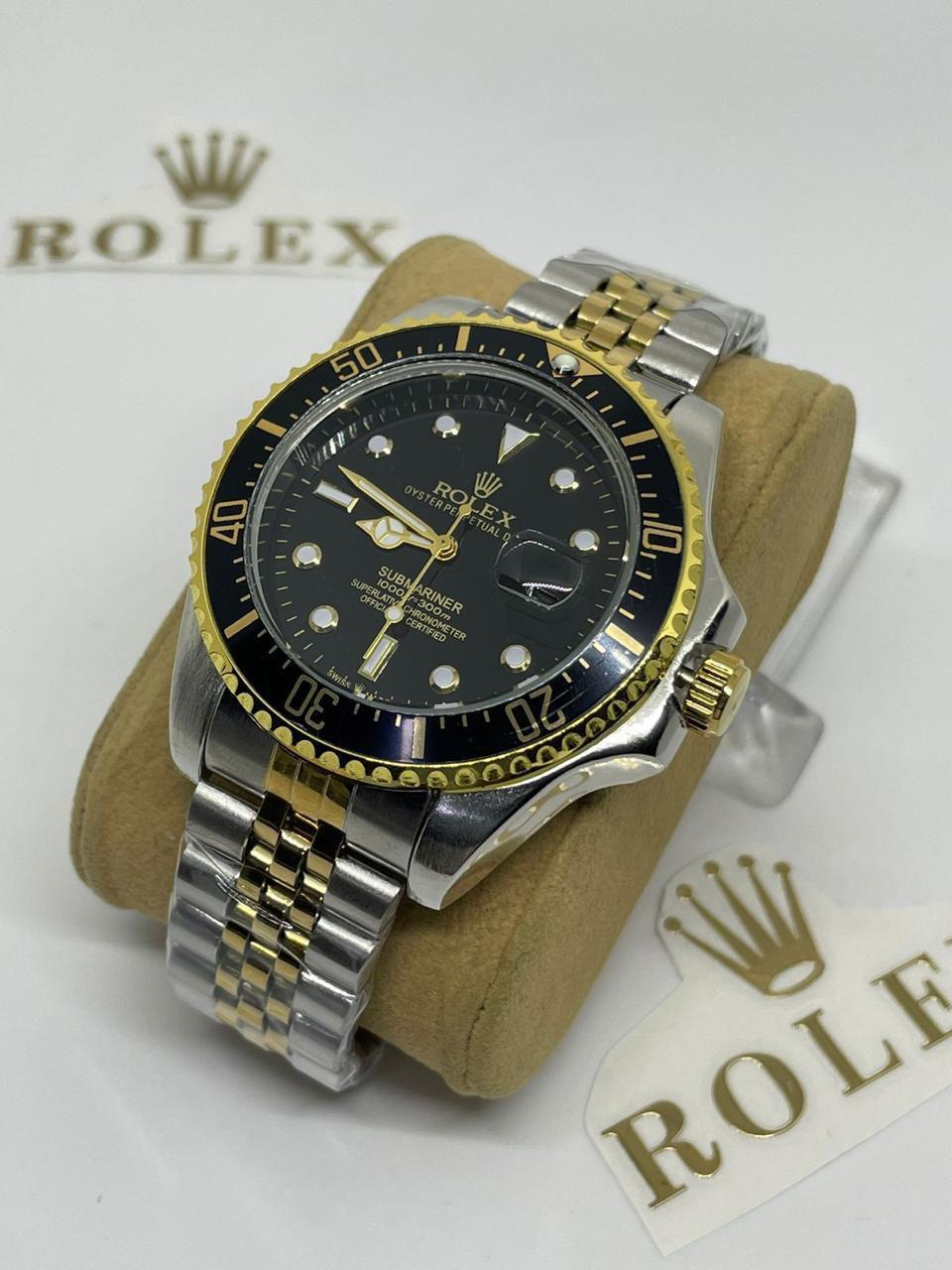 Reloj Rolex Bicolor Fondo Negro