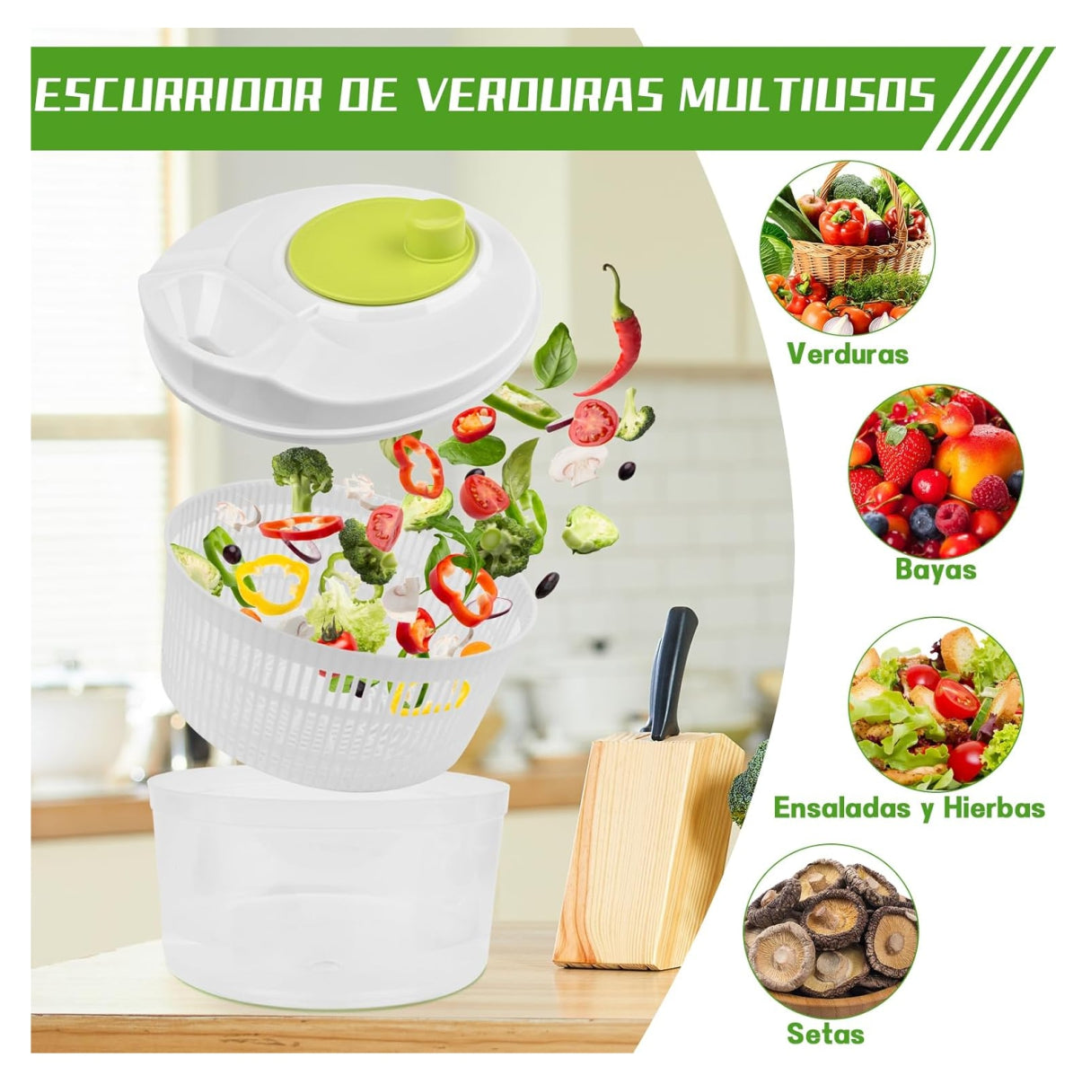 Centrifugador Con Escurridor De Verduras