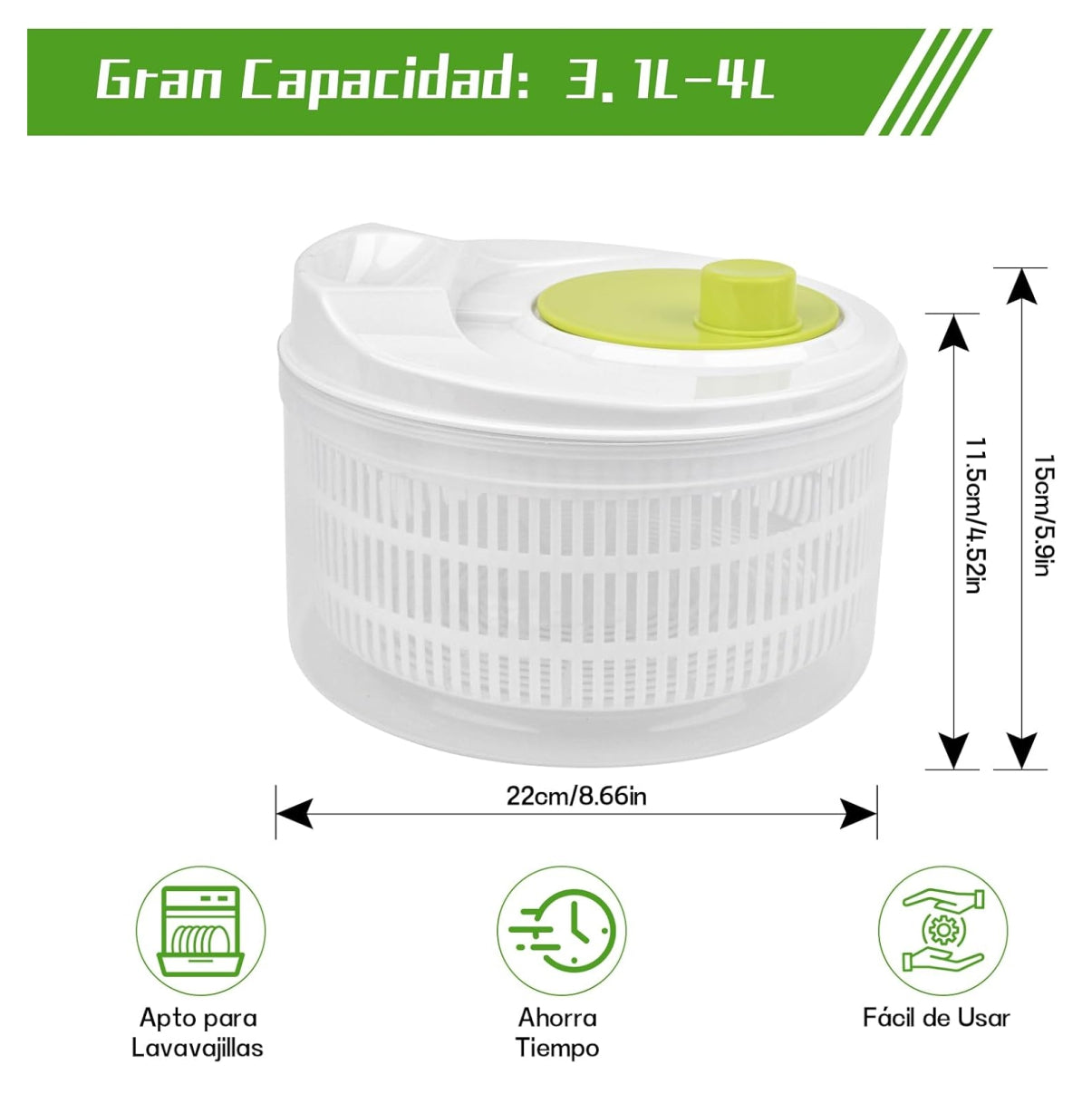 Centrifugador Con Escurridor De Verduras