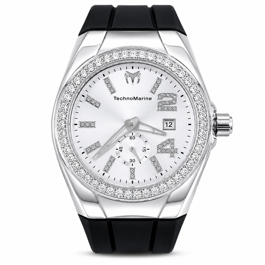 Reloj Tchn Piedras 005 Hombre Dorado y Plateado
